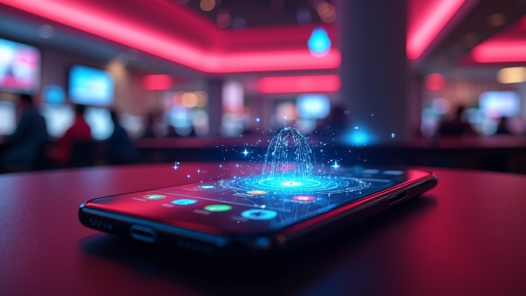 Smartphone displaying fast-loading casino app screens and signal indicators