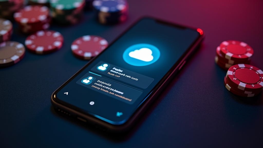 Smartphone updating a casino app while keeping account progress secure